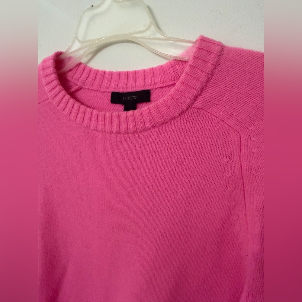 💖 J.Crew 100% Wool Crewneck Sweater – Hot Pink – XXS 💖 - Picture 6 of 13